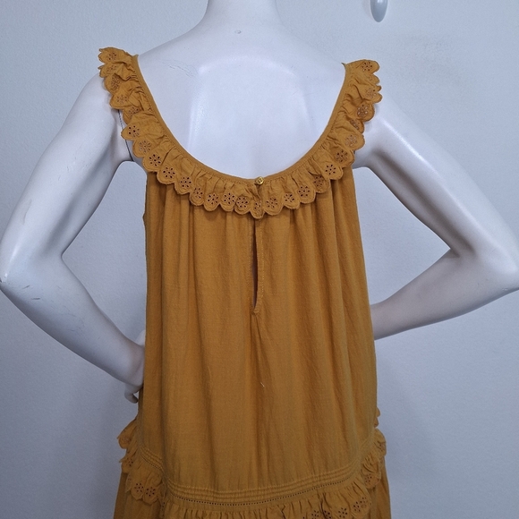 The Great "NEW" Mustard Feminine Cottagecore The Eyelet Bohemian Midi Dress *2=M - Picture 9 of 13